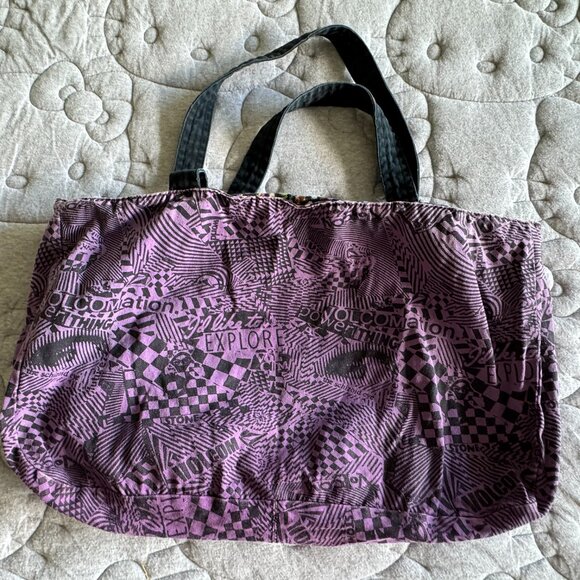 VOLCOM Reversible Oversized Canvas Tote Bag 24" Travel Weekend Beach Bag - Picture 11 of 11